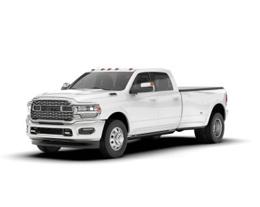 Beyaz kamyonet arka planda izole edilmiş. 3d görüntüleme - illüstrasyon