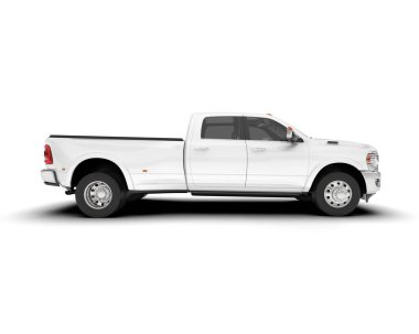 Beyaz kamyonet arka planda izole edilmiş. 3d görüntüleme - illüstrasyon