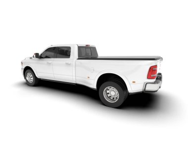 White pickup truck isolated on background. 3d rendering - illustration clipart