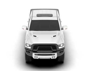 Beyaz kamyonet arka planda izole edilmiş. 3d görüntüleme - illüstrasyon