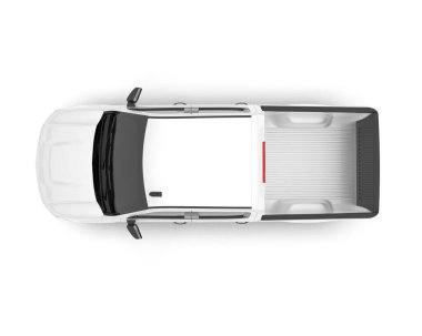 Beyaz kamyonet arka planda izole edilmiş. 3d görüntüleme - illüstrasyon