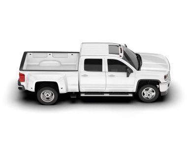 Beyaz kamyonet arka planda izole edilmiş. 3d görüntüleme - illüstrasyon