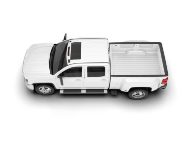 Beyaz kamyonet arka planda izole edilmiş. 3d görüntüleme - illüstrasyon