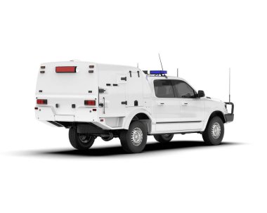 Beyaz kamyonet arka planda izole edilmiş. 3d görüntüleme - illüstrasyon