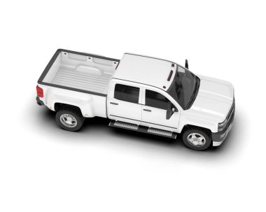 Beyaz kamyonet arka planda izole edilmiş. 3d görüntüleme - illüstrasyon