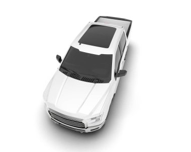 Beyaz kamyonet arka planda izole edilmiş. 3d görüntüleme - illüstrasyon