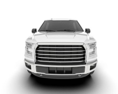 Beyaz kamyonet arka planda izole edilmiş. 3d görüntüleme - illüstrasyon