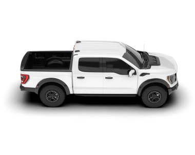 Beyaz kamyonet arka planda izole edilmiş. 3d görüntüleme - illüstrasyon