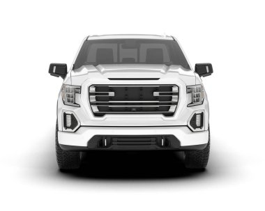 Beyaz kamyonet arka planda izole edilmiş. 3d görüntüleme - illüstrasyon