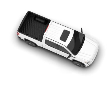 Beyaz kamyonet arka planda izole edilmiş. 3d görüntüleme - illüstrasyon