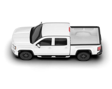 Beyaz kamyonet arka planda izole edilmiş. 3d görüntüleme - illüstrasyon