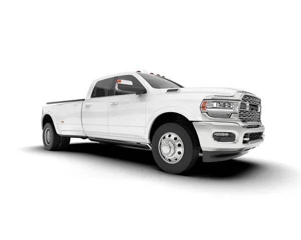 stock image White pickup truck isolated on background. 3d rendering - illustration