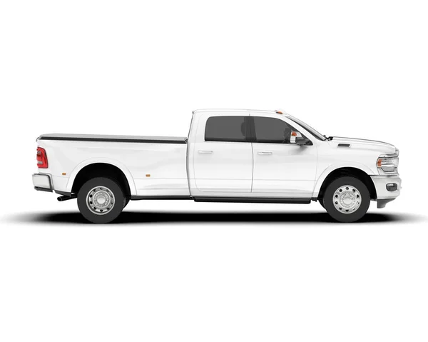 stock image White pickup truck isolated on background. 3d rendering - illustration