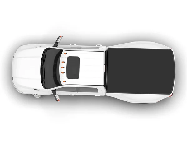 Fehér Pickup Teherautó Elkülönítve Háttérben Renderelés Illusztráció — Stock Fotó