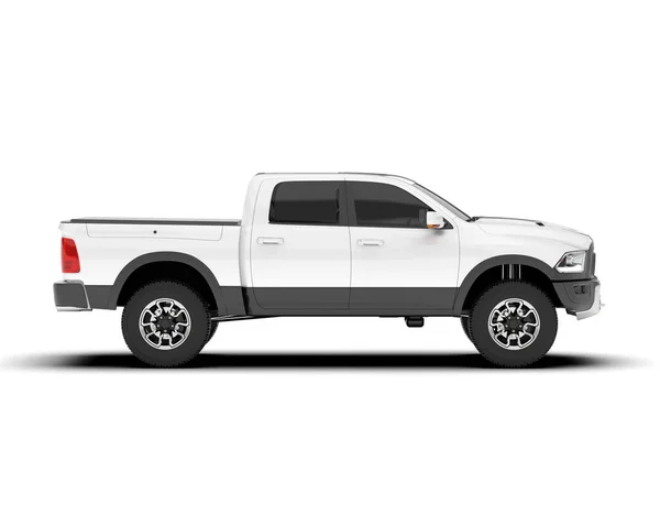 stock image White pickup truck isolated on background. 3d rendering - illustration