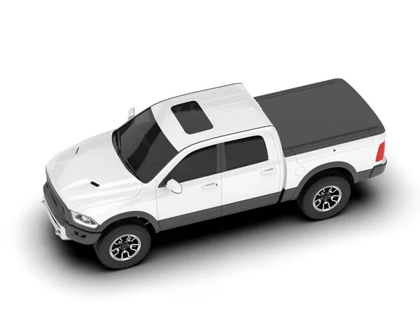 Weißer Pickup Truck Isoliert Auf Dem Hintergrund Darstellung Illustration — Stockfoto