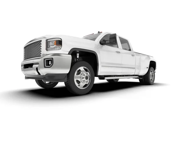 stock image White pickup truck isolated on background. 3d rendering - illustration