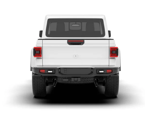 stock image White pickup truck isolated on background. 3d rendering - illustration