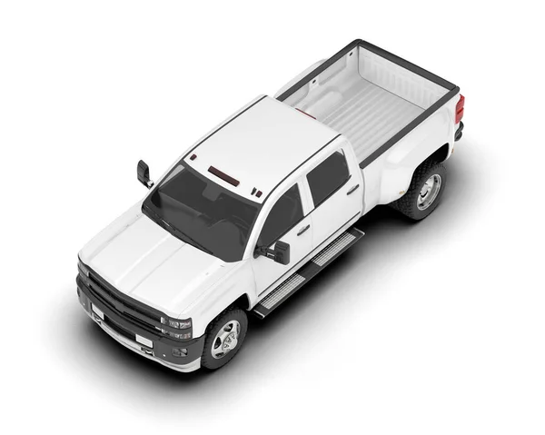 Camioneta Blanca Aislada Fondo Representación Ilustración — Foto de Stock