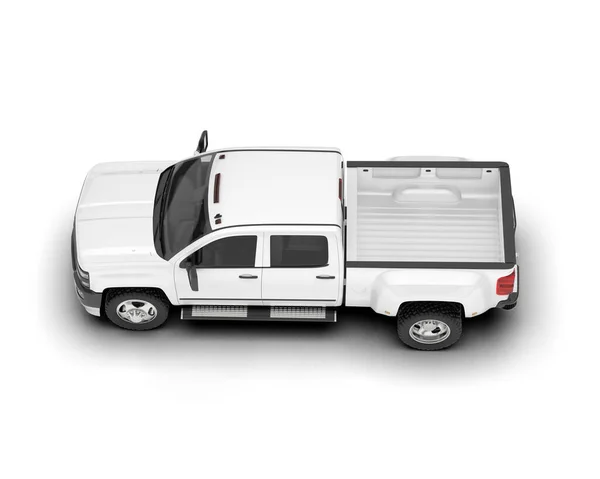 White Pickup Truck Isolated Background Rendering Illustration — Stock Photo, Image