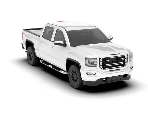 stock image White pickup truck isolated on background. 3d rendering - illustration