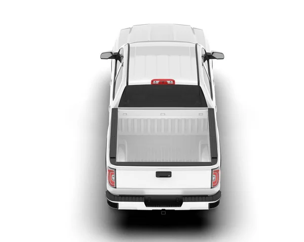 White Pickup Truck Isolated Background Rendering Illustration — Stock Photo, Image