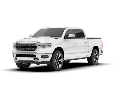 Beyaz kamyonet arka planda izole edilmiş. 3d görüntüleme - illüstrasyon