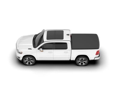 Beyaz kamyonet arka planda izole edilmiş. 3d görüntüleme - illüstrasyon