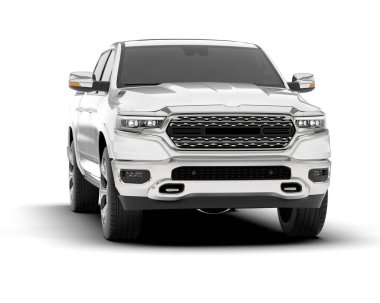 Beyaz kamyonet arka planda izole edilmiş. 3d görüntüleme - illüstrasyon