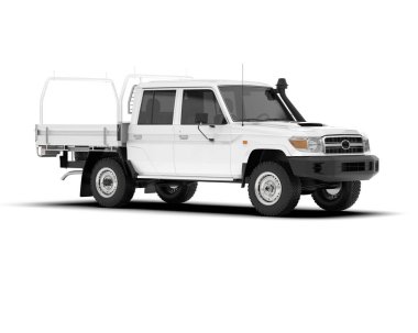 Beyaz kamyonet arka planda izole edilmiş. 3d görüntüleme - illüstrasyon