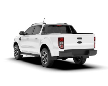 Beyaz kamyonet arka planda izole edilmiş. 3d görüntüleme - illüstrasyon