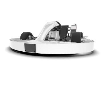 Beyaz yarış arabası arka planda izole edilmiş. 3d görüntüleme - illüstrasyon