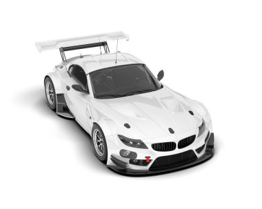 Yarış arabası arka planda izole edilmiş. 3d görüntüleme - illüstrasyon