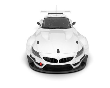 Yarış arabası arka planda izole edilmiş. 3d görüntüleme - illüstrasyon