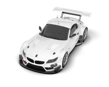 Yarış arabası arka planda izole edilmiş. 3d görüntüleme - illüstrasyon