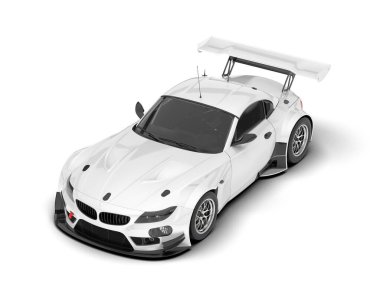 Yarış arabası arka planda izole edilmiş. 3d görüntüleme - illüstrasyon