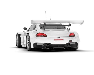 Yarış arabası arka planda izole edilmiş. 3d görüntüleme - illüstrasyon