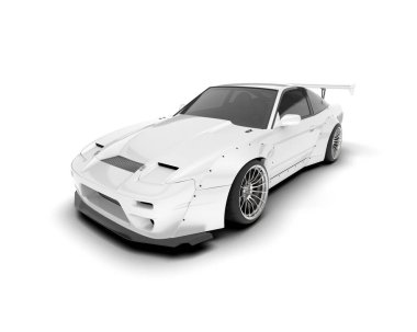 Yarış arabası arka planda izole edilmiş. 3d görüntüleme - illüstrasyon