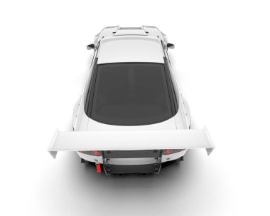 Yarış arabası arka planda izole edilmiş. 3d görüntüleme - illüstrasyon