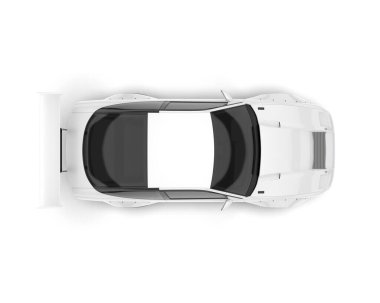 Yarış arabası arka planda izole edilmiş. 3d görüntüleme - illüstrasyon