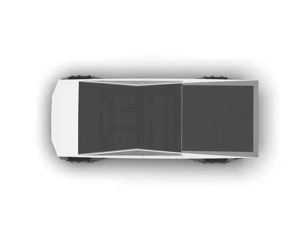 Camioneta Blanca Aislada Fondo Representación Ilustración —  Fotos de Stock