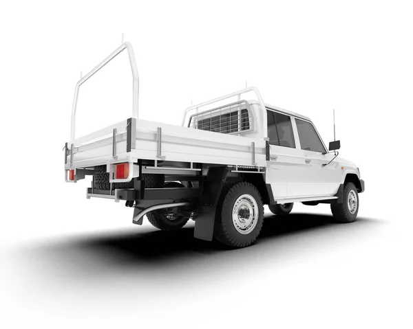 Біла Вантажівка Пікапа Ізольована Фоні Візуалізація Ілюстрація — стокове фото