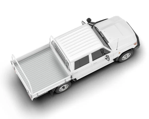 Camion Bianco Isolato Sullo Sfondo Rendering Illustrazione — Foto Stock