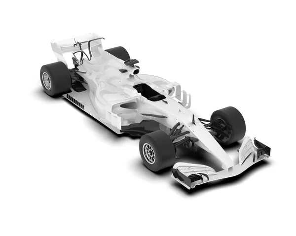 Bílé Závodní Auto Izolované Pozadí Vykreslování Ilustrace — Stock fotografie