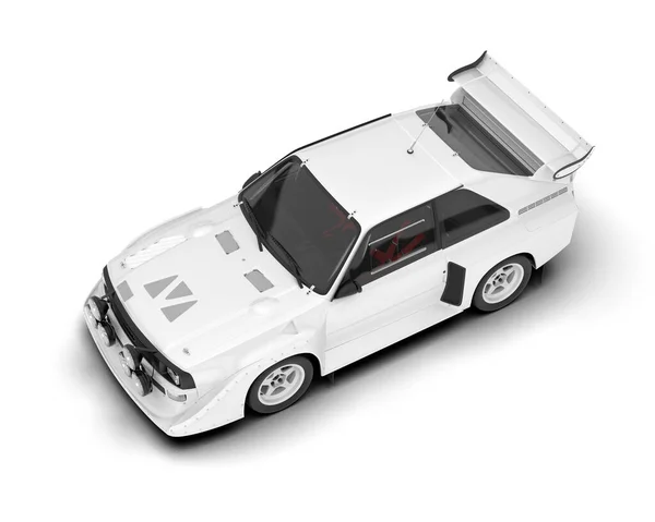 Белый Гоночный Автомобиль Изолирован Заднем Плане Рендеринг Иллюстрация — стоковое фото