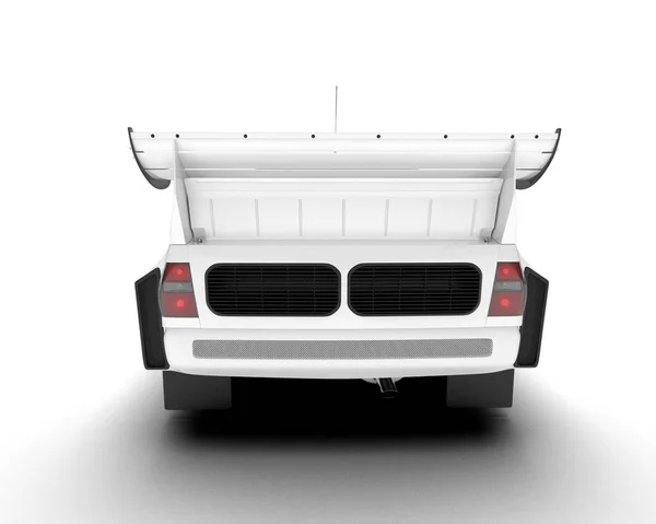 Mobil Balap Putih Terisolasi Latar Belakang Ringkasan Ilustrasi — Stok Foto