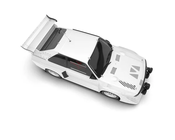 Λευκό Αγωνιστικό Αυτοκίνητο Που Απομονώνεται Στο Παρασκήνιο Απόδοση Εικονογράφηση — Φωτογραφία Αρχείου