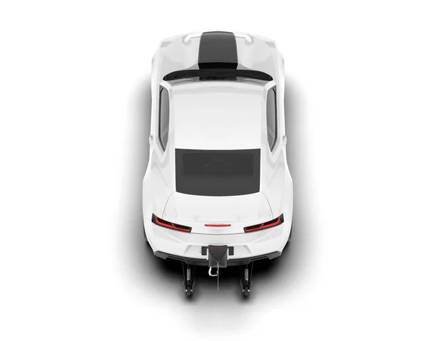 Білий Гоночний Автомобіль Ізольований Фоні Візуалізація Ілюстрація — стокове фото