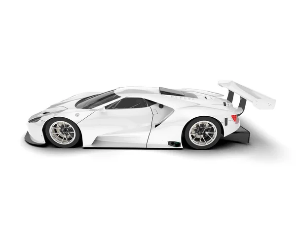 stock image White race car isolated on background. 3d rendering - illustration