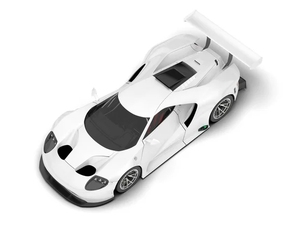 White Race Car Isolated Background Rendering Illustration — Stock Photo, Image